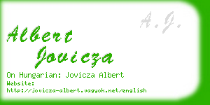 albert jovicza business card